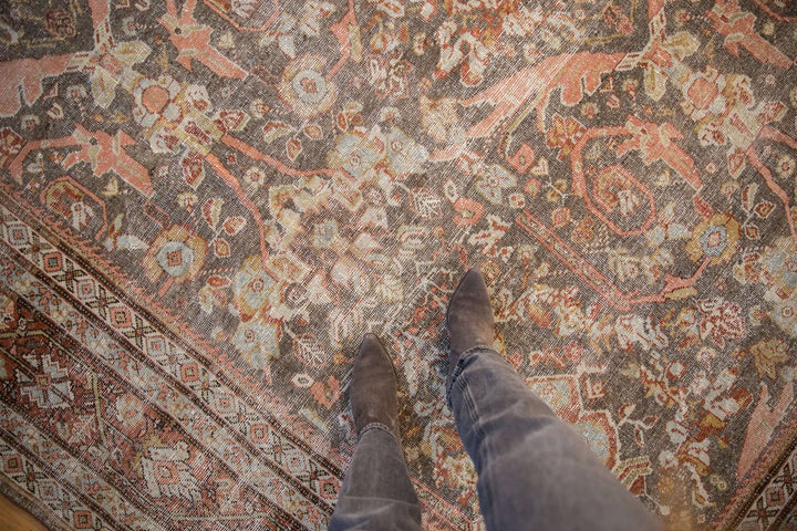 Hand-Knotted 1940s Persian Mahal Carpet in Silver and Dusty Rose