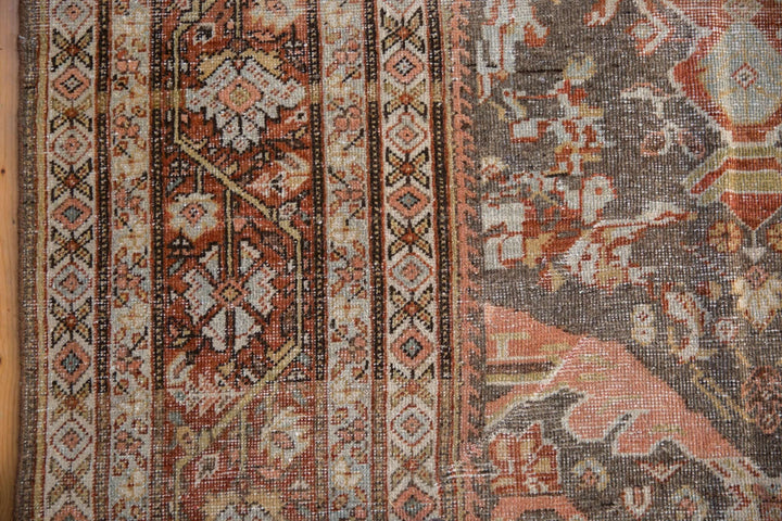 Hand-Knotted 1940s Persian Mahal Carpet in Silver and Dusty Rose