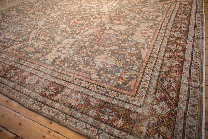 Hand-Knotted 1940s Persian Mahal Carpet in Silver and Dusty Rose