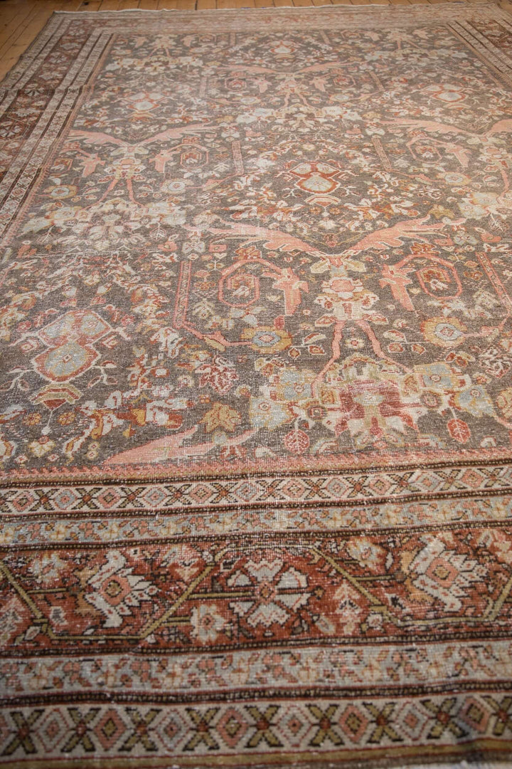 Hand-Knotted 1940s Persian Mahal Carpet in Silver and Dusty Rose