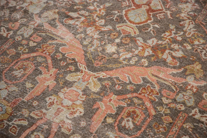 Hand-Knotted 1940s Persian Mahal Carpet in Silver and Dusty Rose