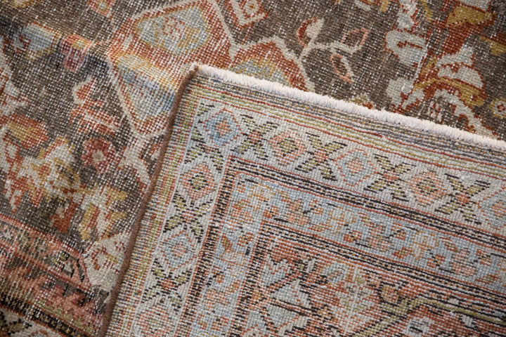 Hand-Knotted 1940s Persian Mahal Carpet in Silver and Dusty Rose