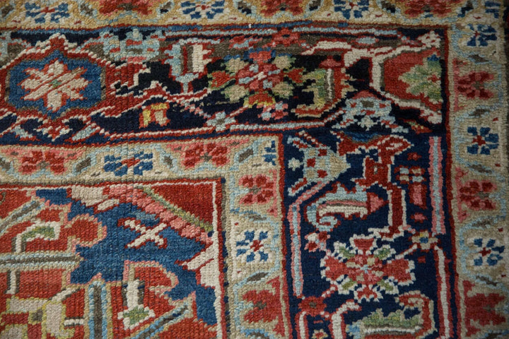 Vintage Heriz Handwoven Persian Rug