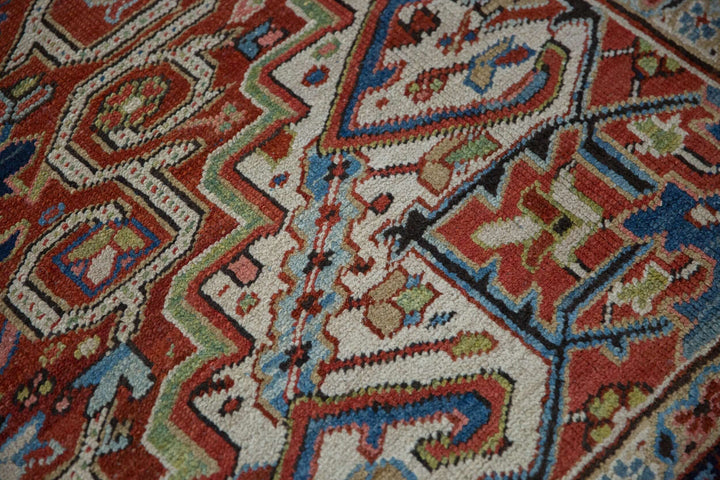 Vintage Heriz Handwoven Persian Rug