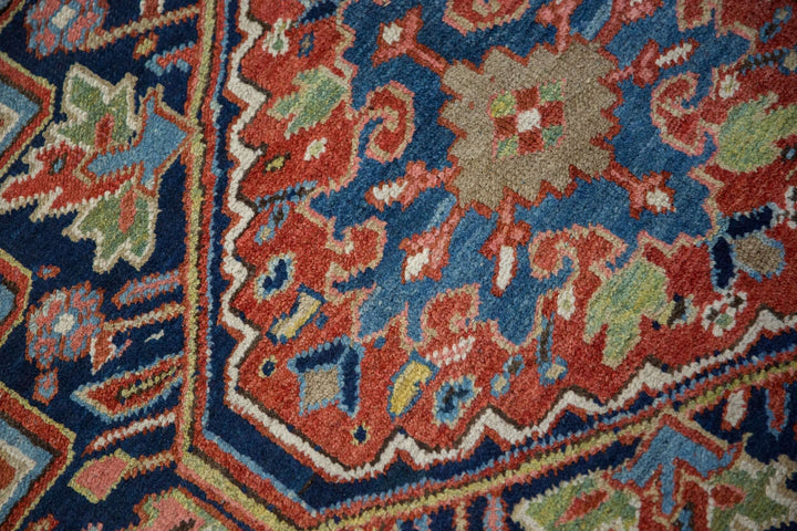 Vintage Heriz Handwoven Persian Rug