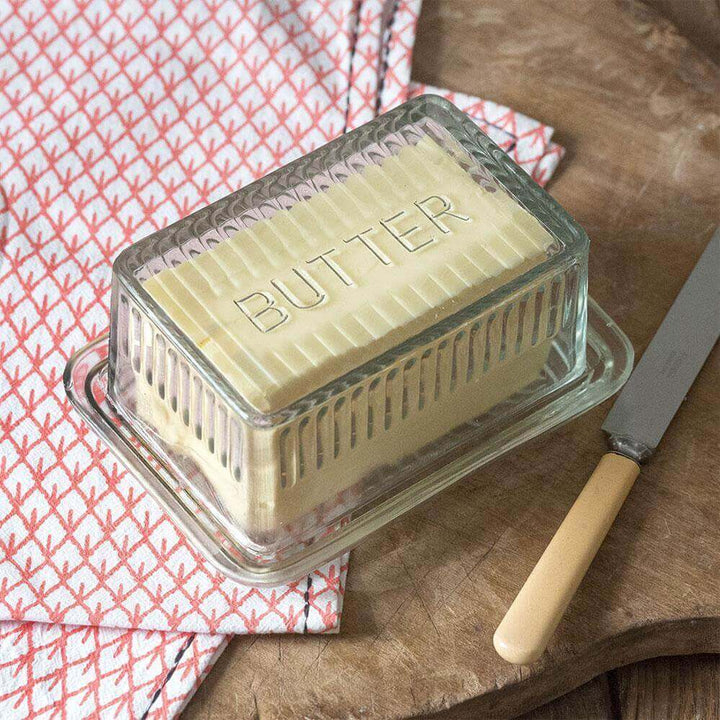 Glass Butter Dish with Cover