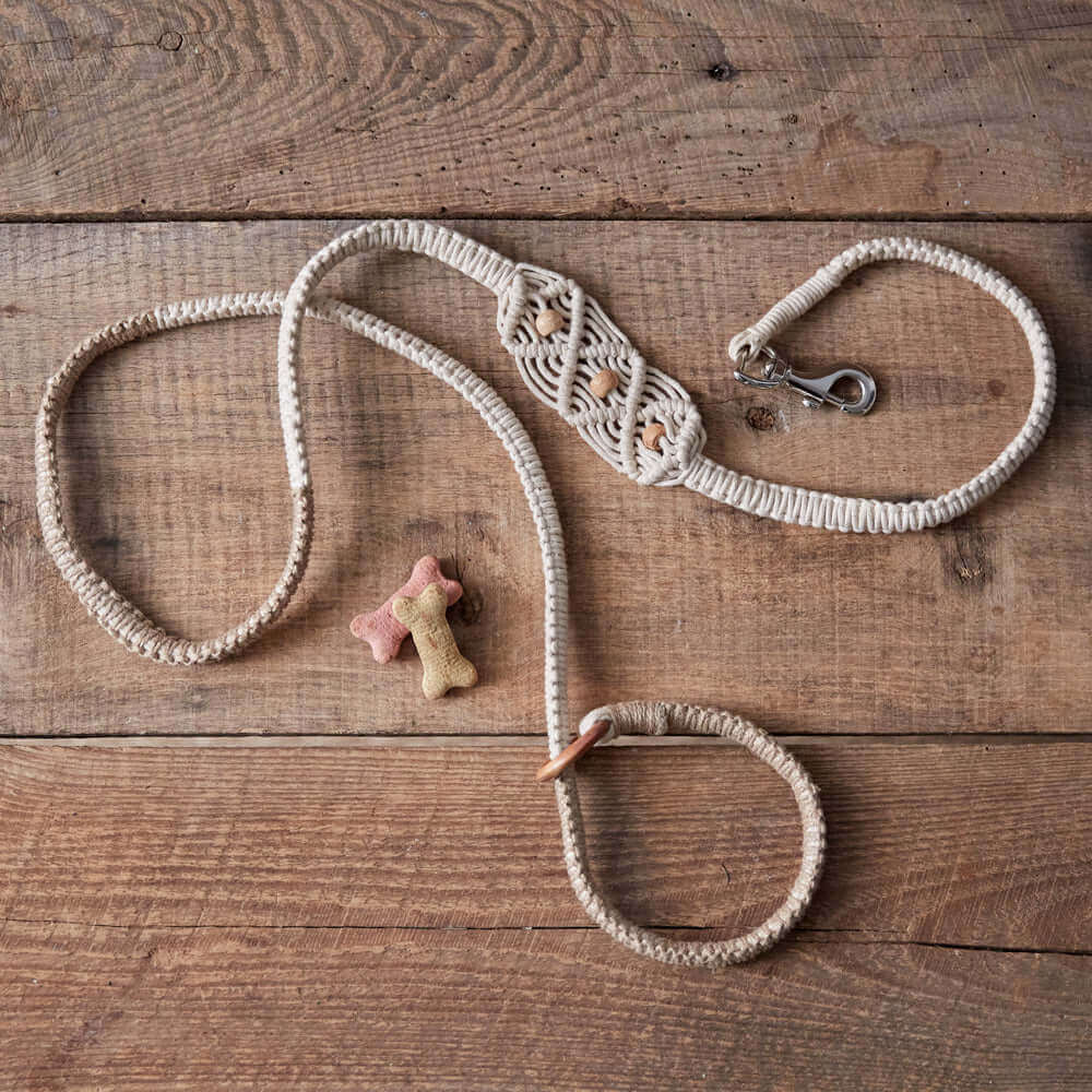 【保障できる】 Pet | Leash Dog Macrame Boho Handmade Accessories Vintage – アクセサリー