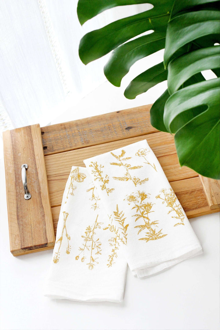 Vintage Wildflower Botanical Tea Towel