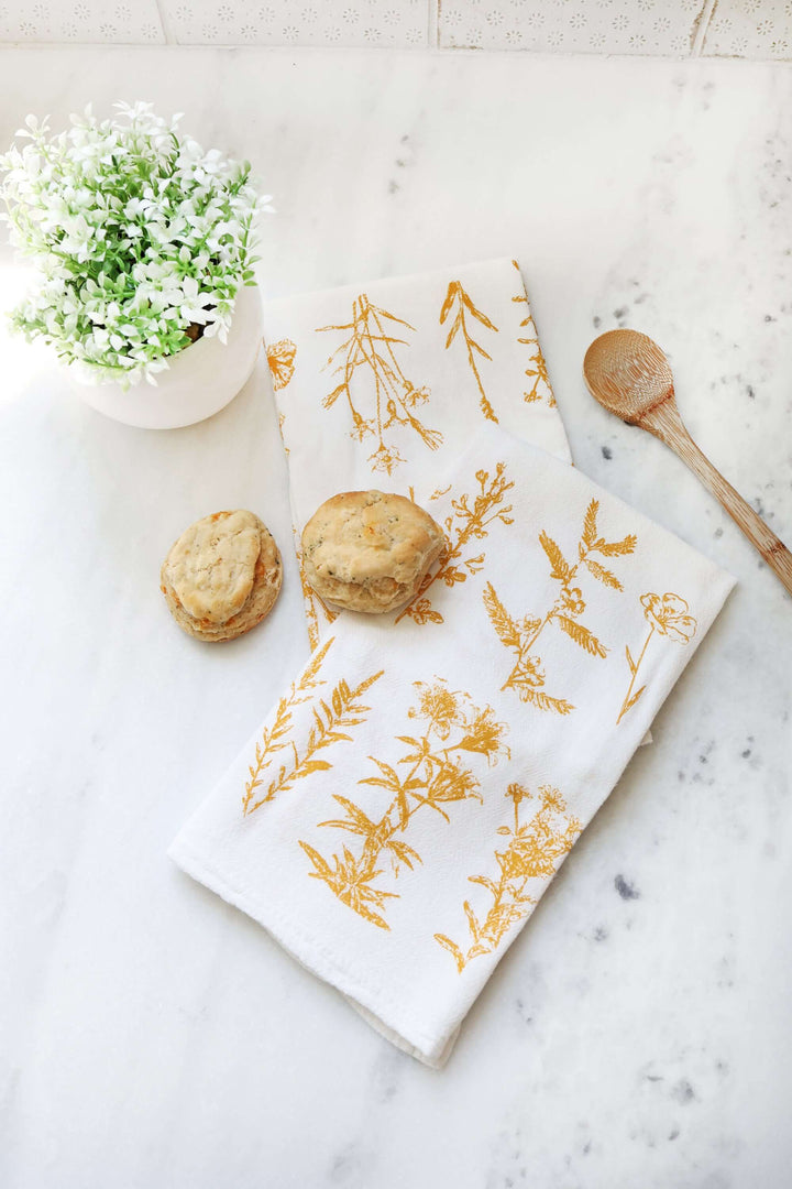 Vintage Wildflower Botanical Tea Towel