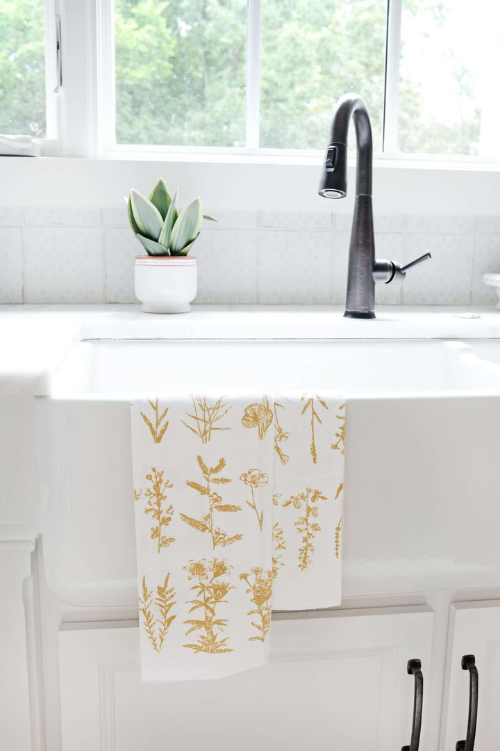 Vintage Wildflower Botanical Tea Towel