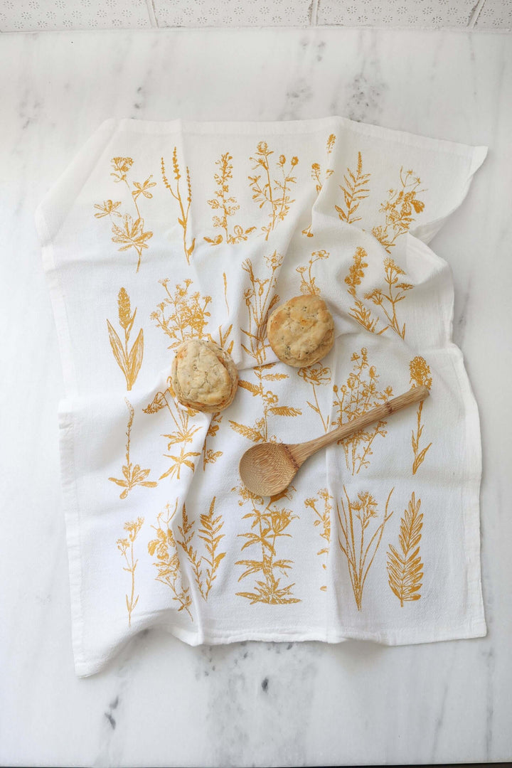 Vintage Wildflower Botanical Tea Towel
