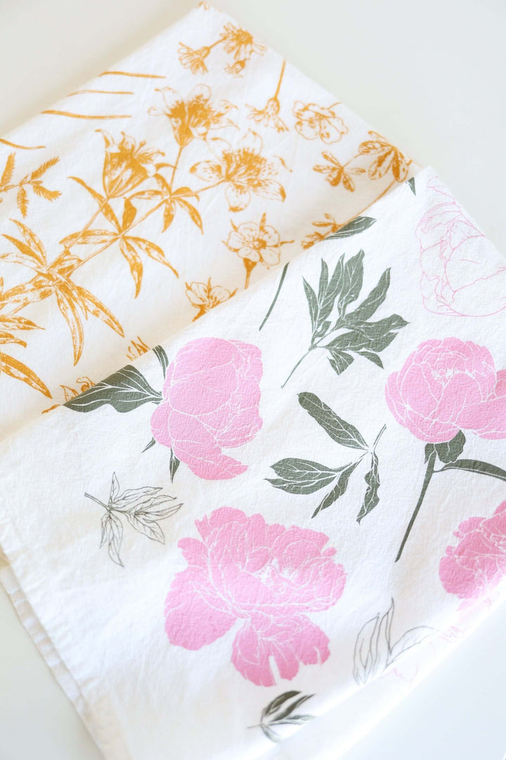 Vintage Peony Tea Towel