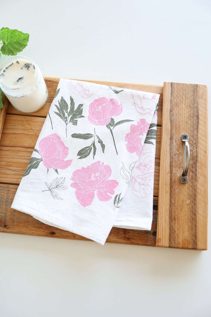 Vintage Peony Tea Towel