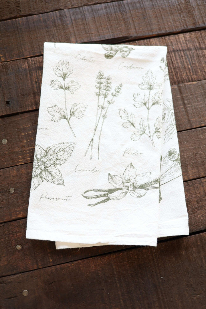Vintage Herbs Tea Towel