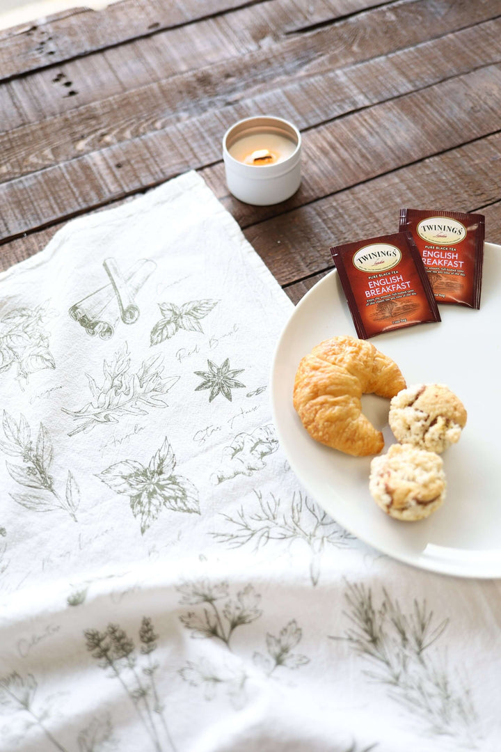 Vintage Herbs Tea Towel