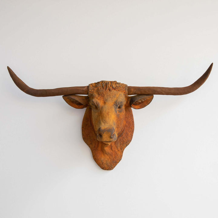 Handcrafted Faux Texas Longhorn Wall Sculpture