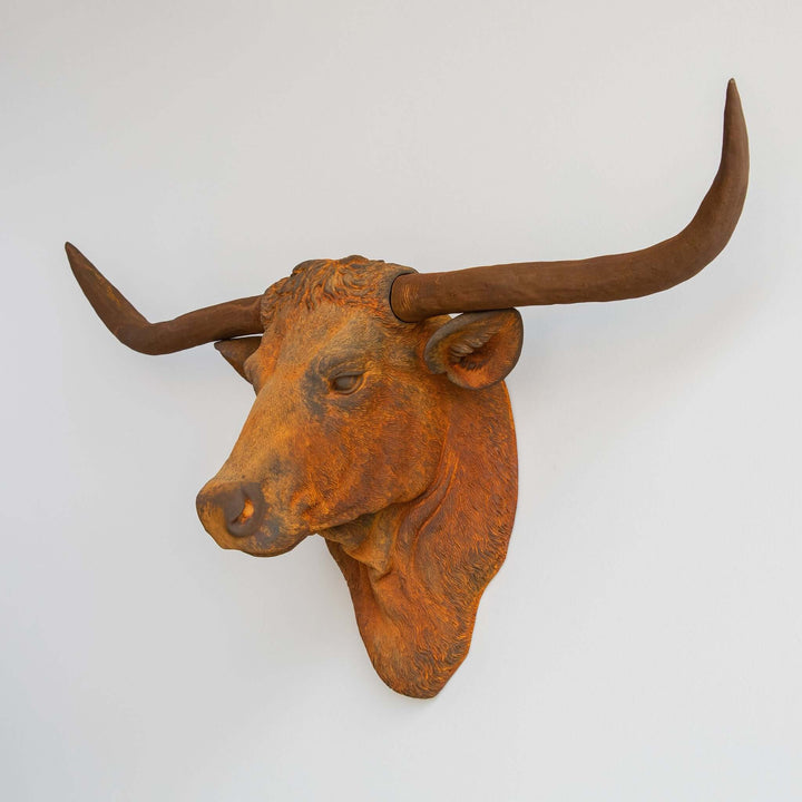 Handcrafted Faux Texas Longhorn Wall Sculpture