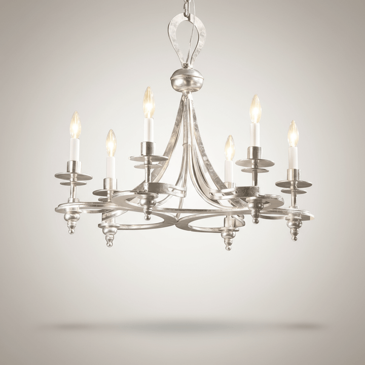 Antique Silver Leaf Italian Chandelier