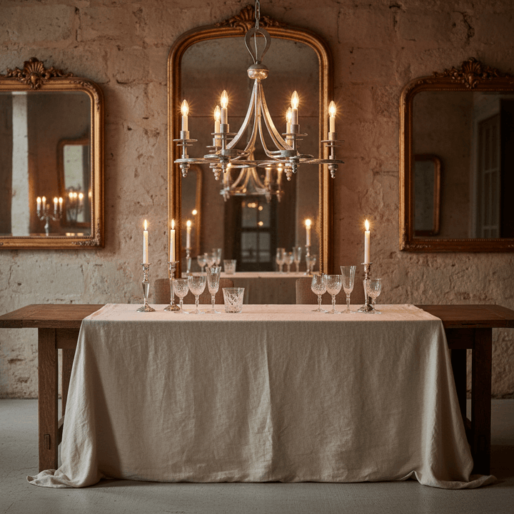 Antique Silver Leaf Italian Chandelier