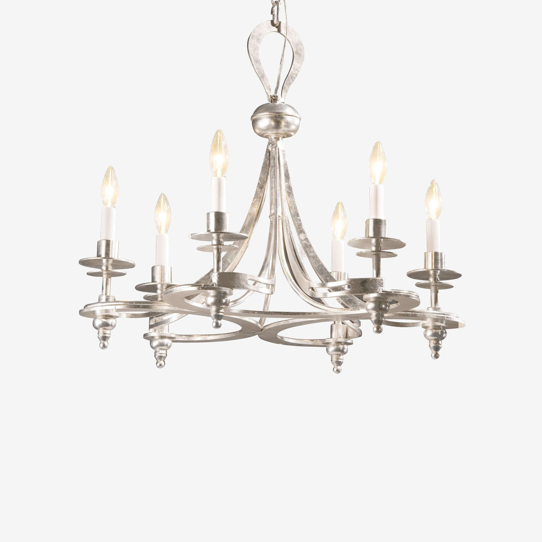 Antique Silver Leaf Italian Chandelier
