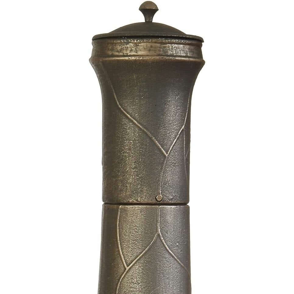 Vintage Outdoor Chimenea Fire Pit with tall chimney in cast iron and steel frame