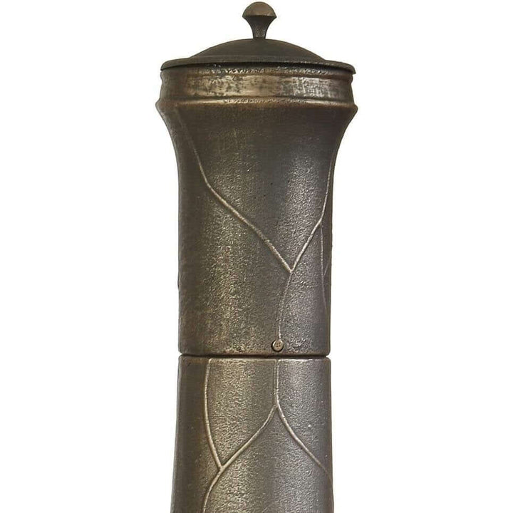 Vintage Outdoor Chimenea Fire Pit with tall chimney in cast iron and steel frame