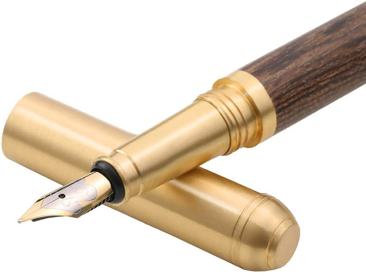 Vintage Wood and Brass Fountain Pen | The Hemmingway with elegant brass and wood design