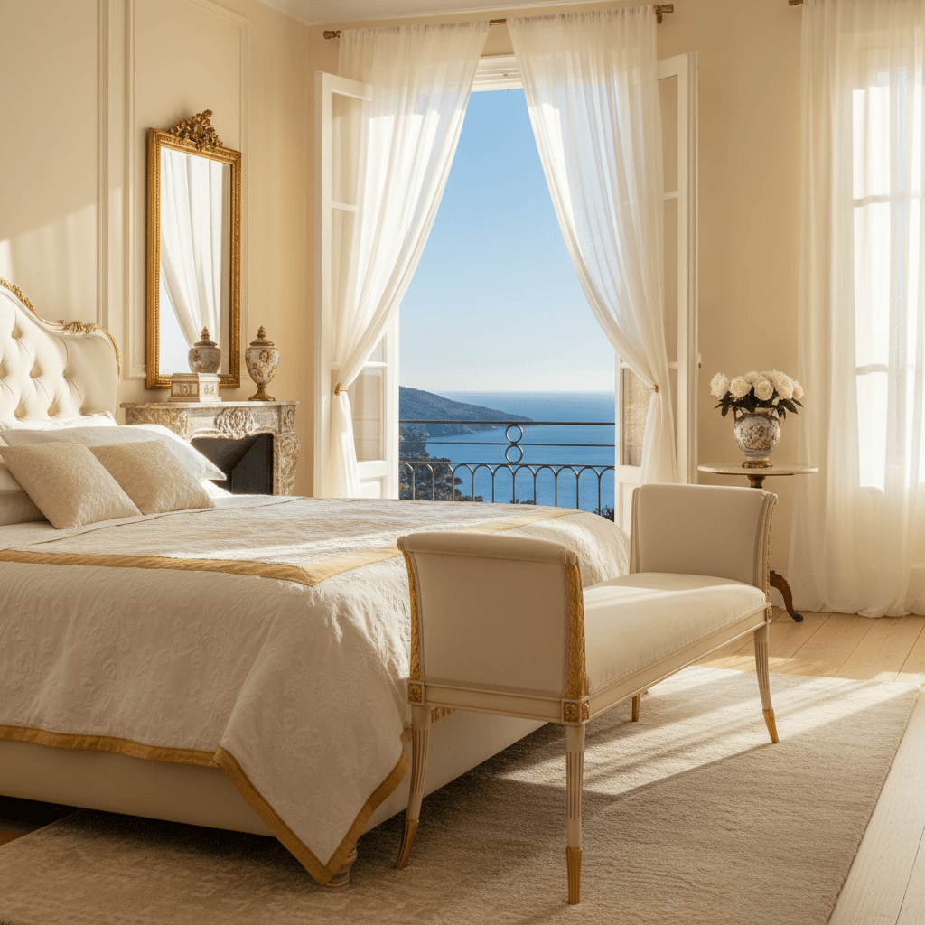 Italian Neoclassical White and Gold Leaf Bench