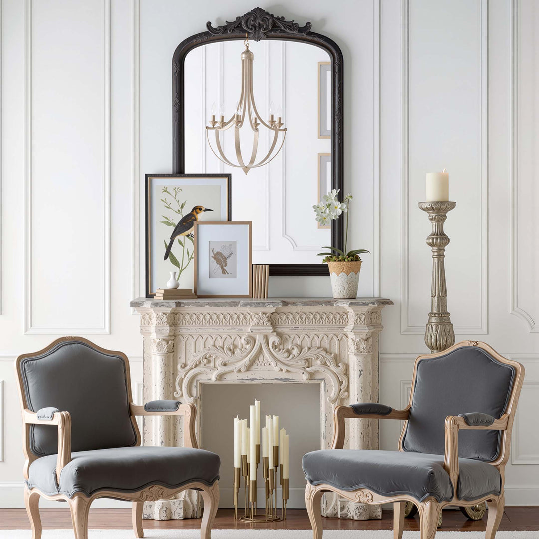 vintage fireplace decor