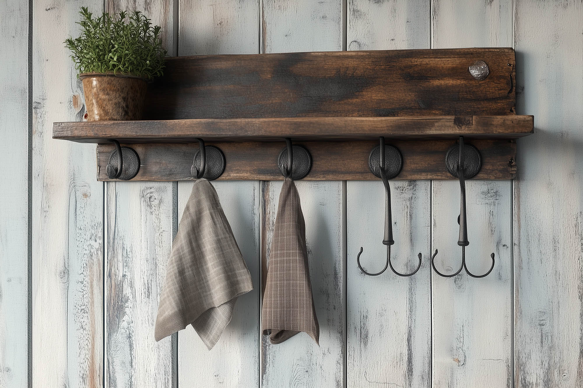 Vintage Wall Hooks & Shelves
