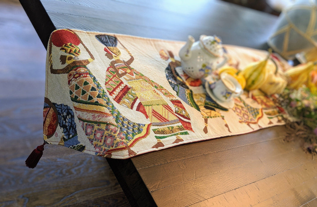 DaDa Bedding Dancing Women African Dreams Elegant Woven Tapestry Dining Table Runner (18117)