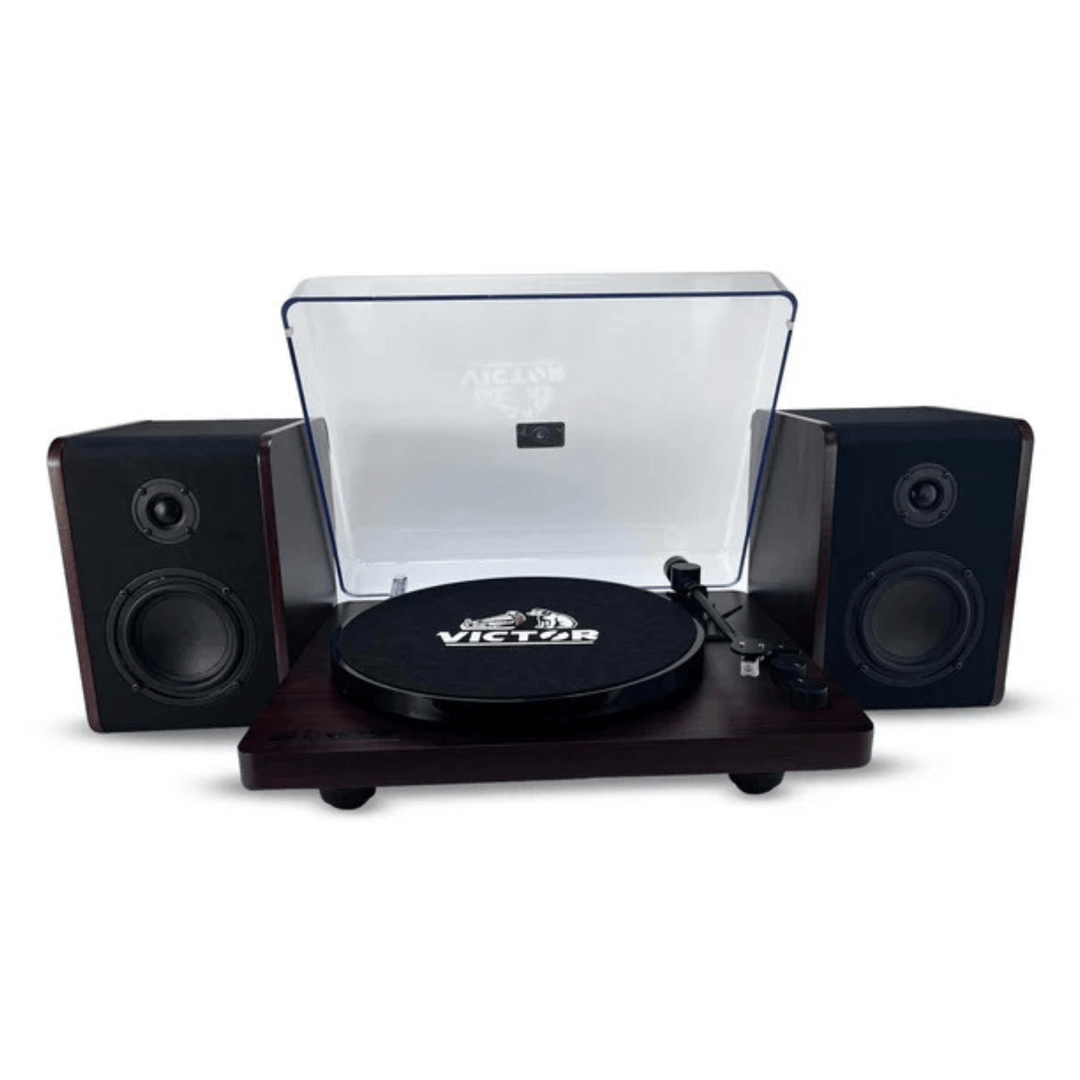 Victor Lincoln 3-Speed Bluetooth Turntable with Speakers