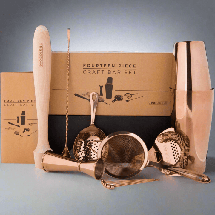 Antique Copper Mixologist Bartender Set (14-Piece)