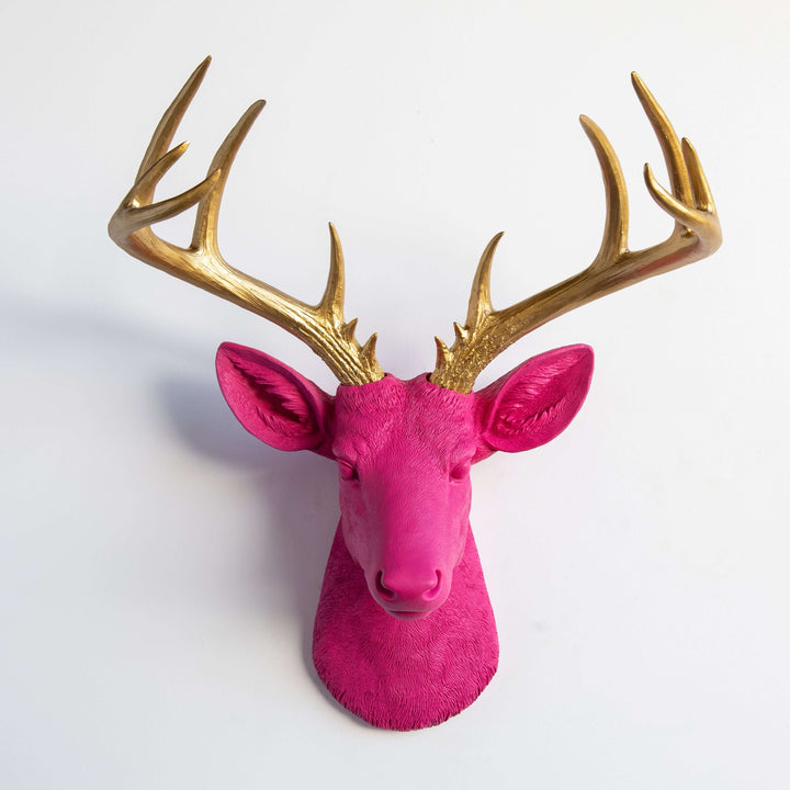 Handcrafted Faux Deer Head Wall Sculpture