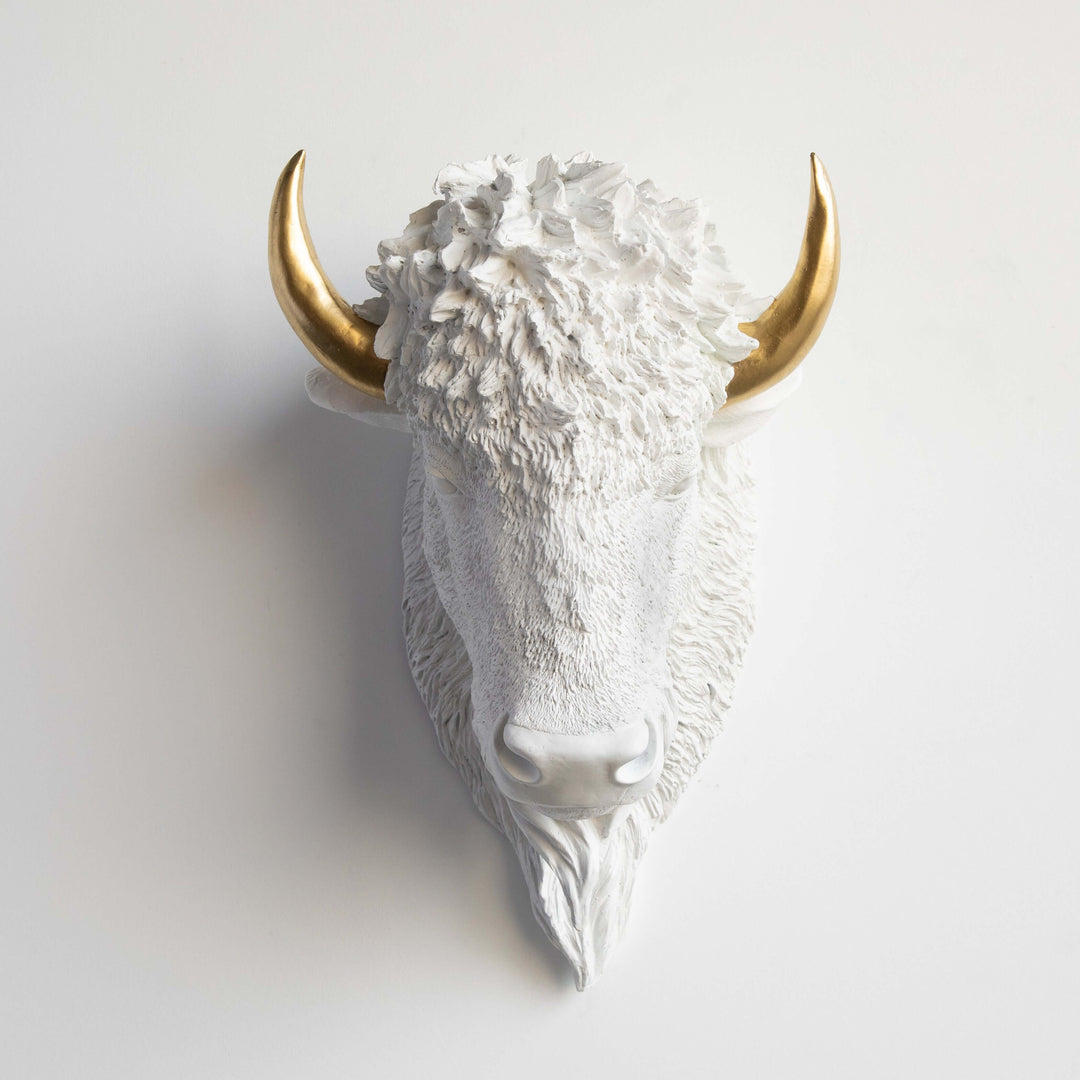 Handcrafted Faux Bison Head Wall Art