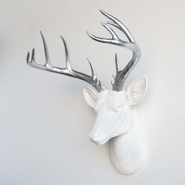 Handcrafted Faux Deer Head Wall Sculpture