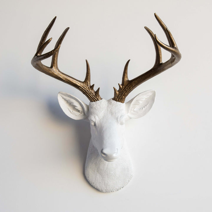 Handcrafted Faux Deer Head Wall Sculpture