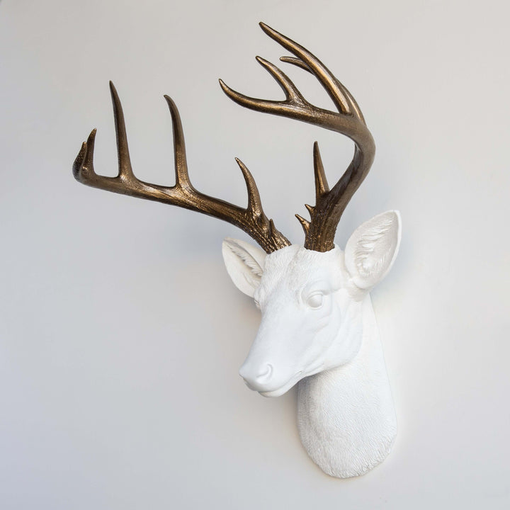 Handcrafted Faux Deer Head Wall Sculpture