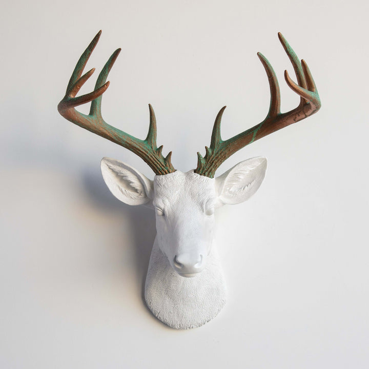 Handcrafted Faux Deer Head Wall Sculpture