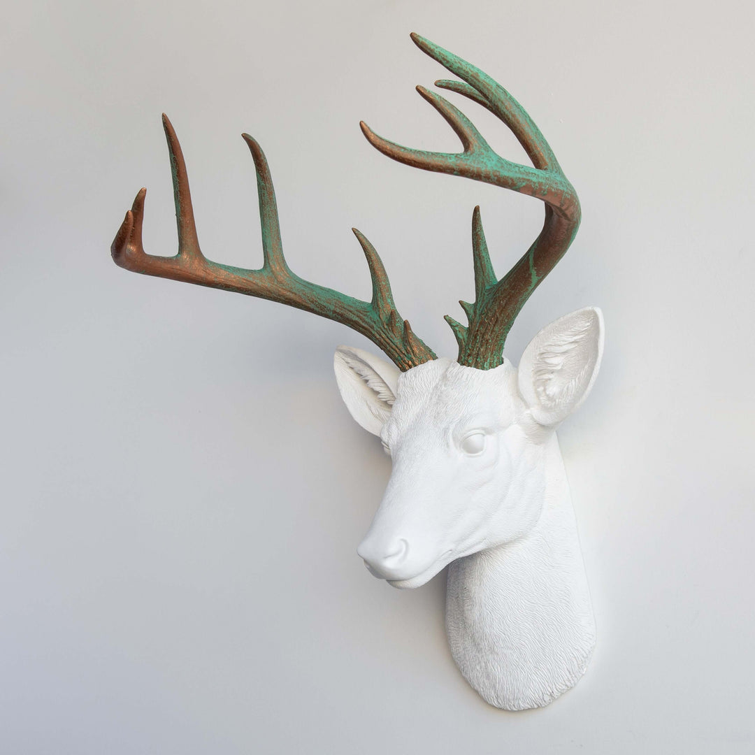 Handcrafted Faux Deer Head Wall Sculpture