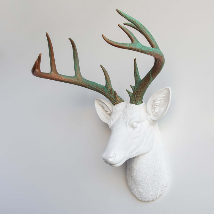 Handcrafted Faux Deer Head Wall Sculpture