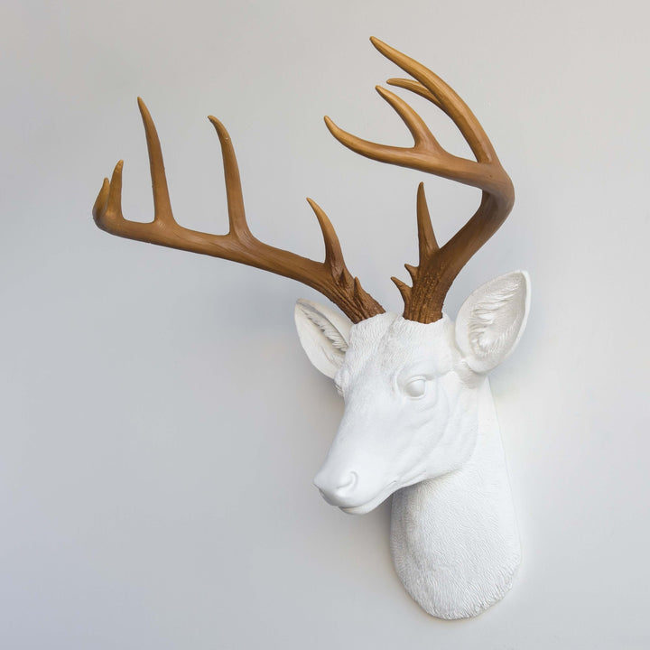 Handcrafted Faux Deer Head Wall Sculpture
