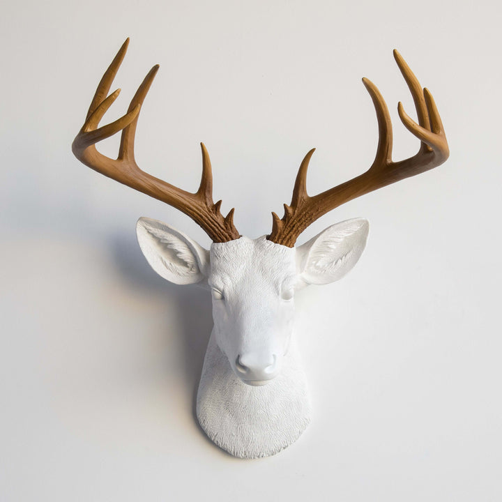 Handcrafted Faux Deer Head Wall Sculpture