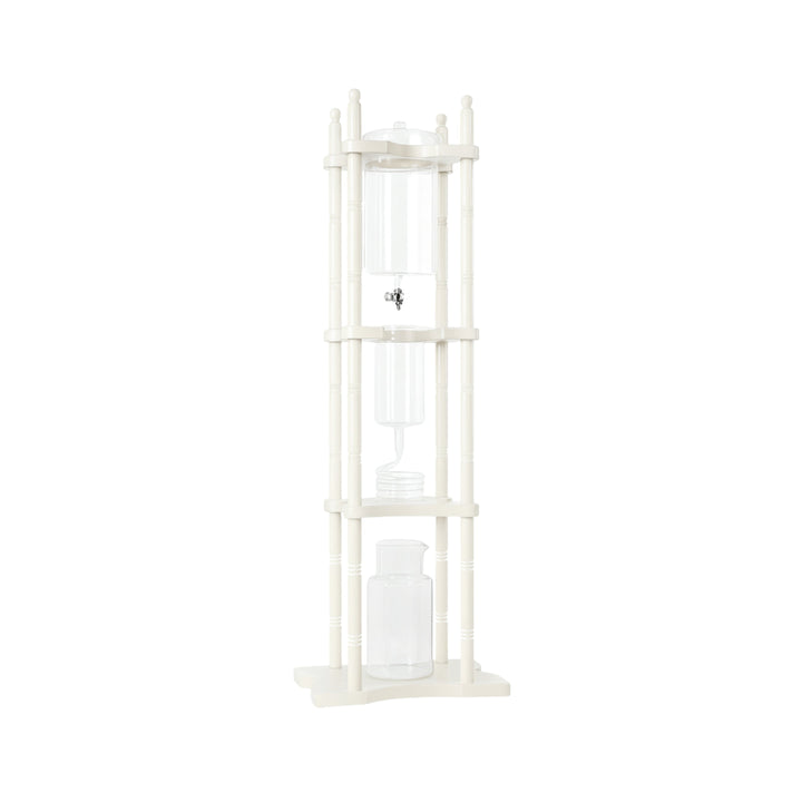 Nispira Cold Brew Coffee Maker Drip Tower – Adjustable Iced Coffee System, 25-Cup Capacity, Glass Brewer with Wooden Stand