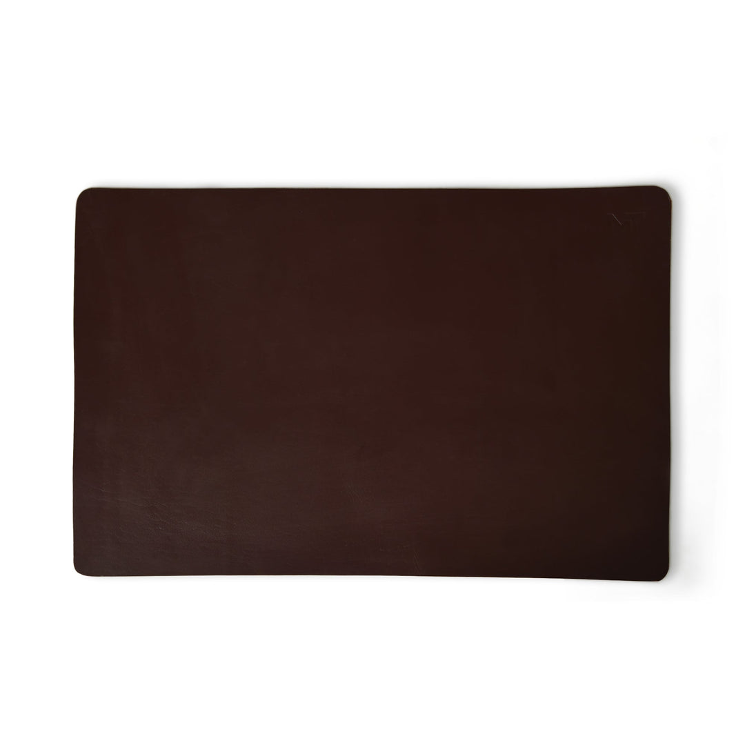 Espresso Buffalo Leather Desk Mat & Mouse Pad