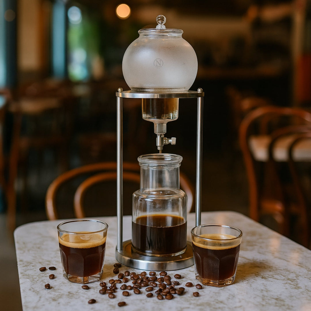 Nispira Luxury Ice Cold Brew Coffee Dripper – 1000 mL Stainless Steel & Borosilicate Glass Brewer