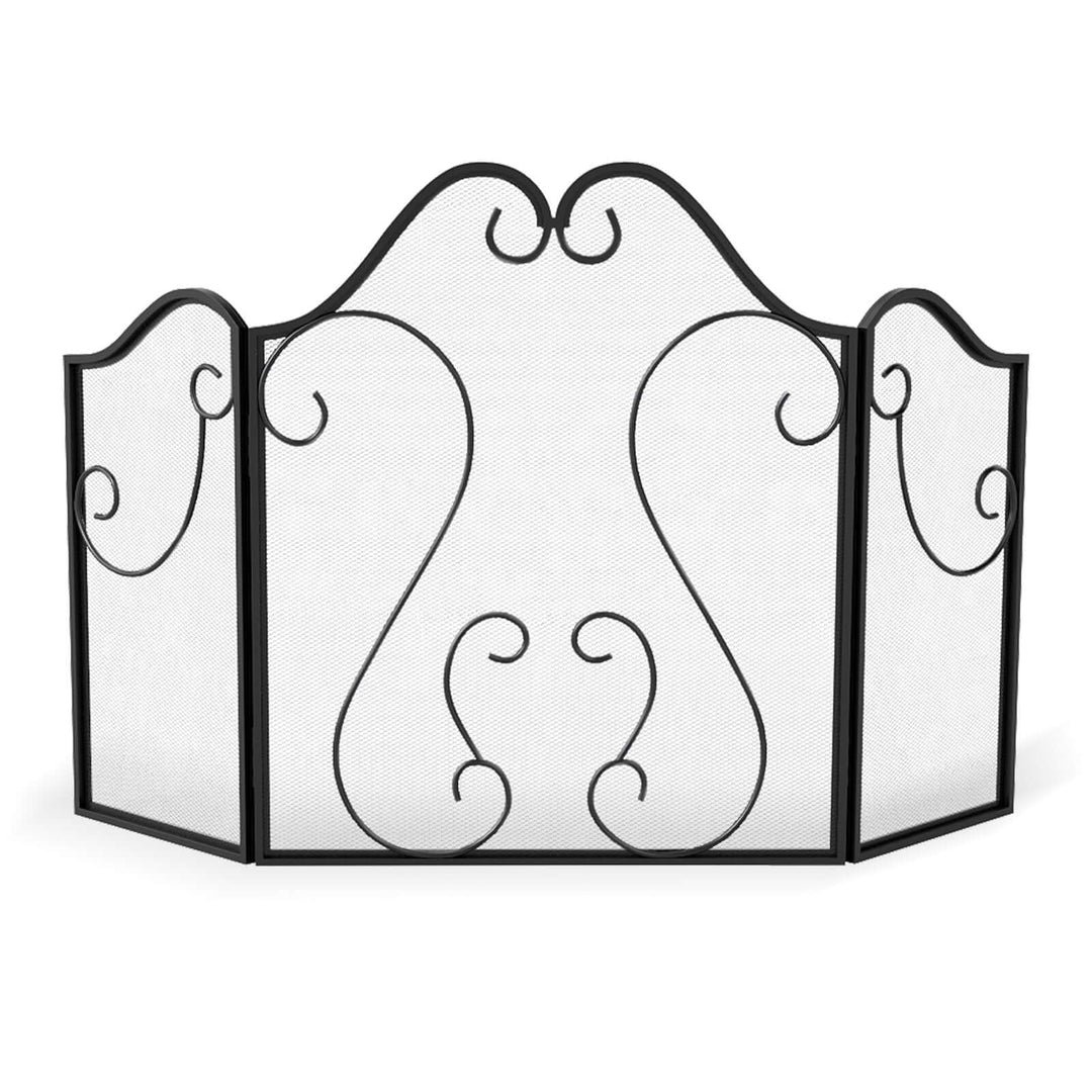 Three-Panel Scrollwork Fireplace Screen