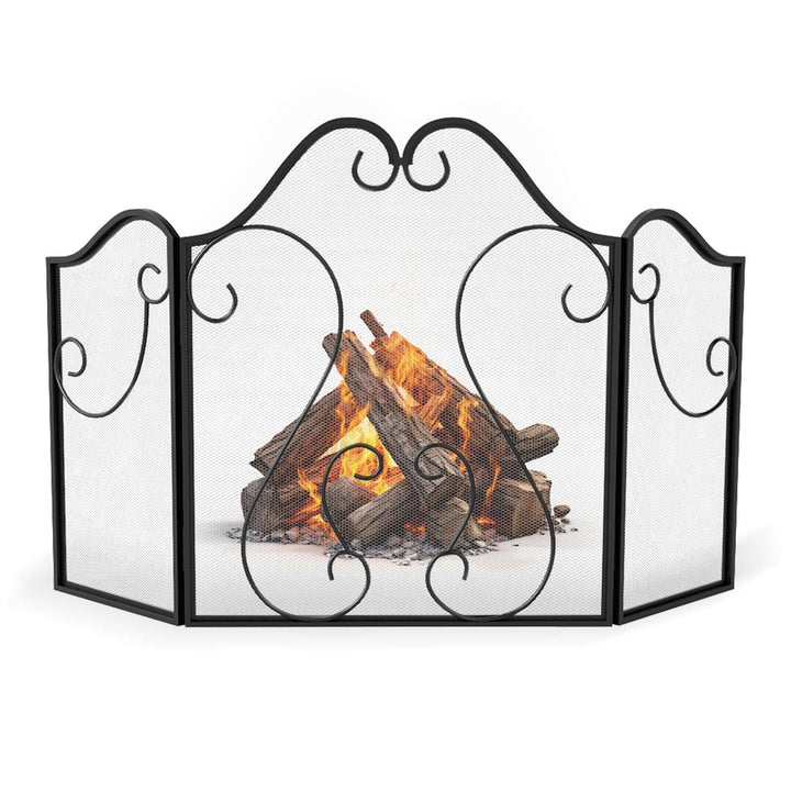 Three-Panel Scrollwork Fireplace Screen