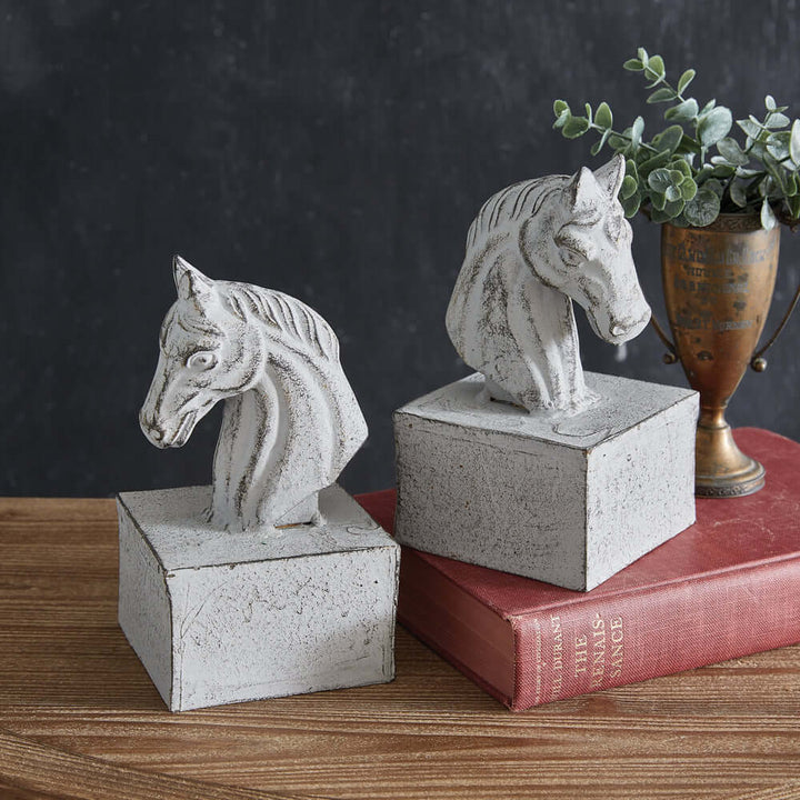 Vintage Cast Iron Horse Bookends (Set of 2)