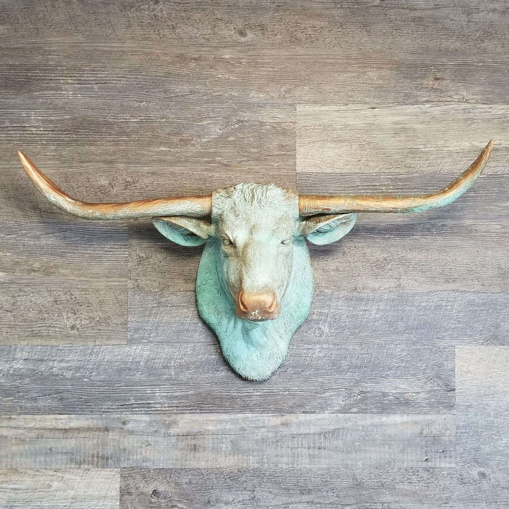 Handcrafted Faux Texas Longhorn Wall Sculpture